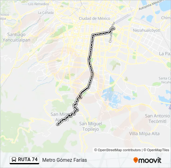 RUTA 74 Bus Line Map