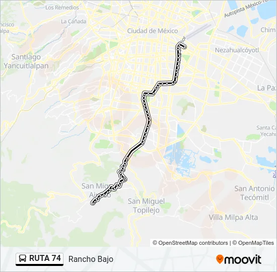 RUTA 74 Bus Line Map