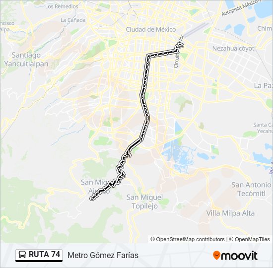 RUTA 74 bus Line Map