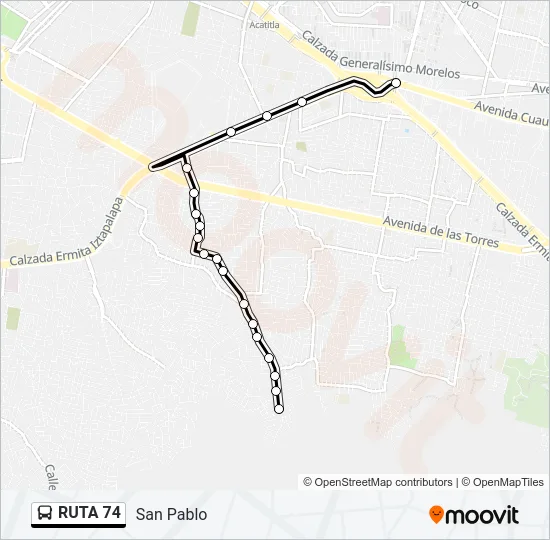 RUTA 74 Bus Line Map