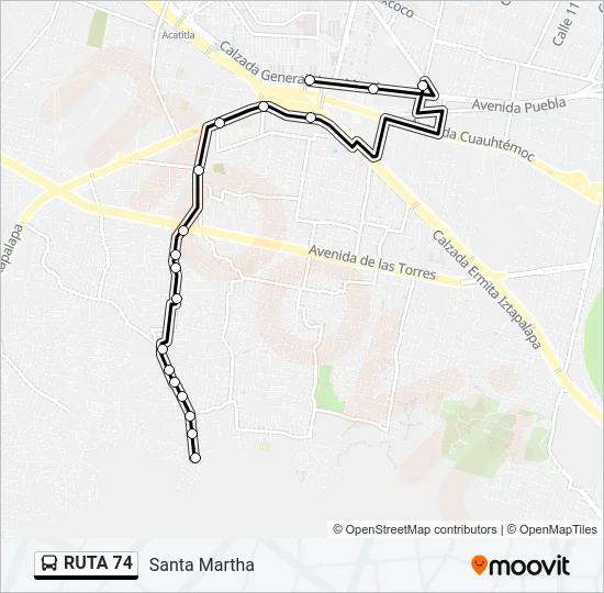 RUTA 74 Bus Line Map