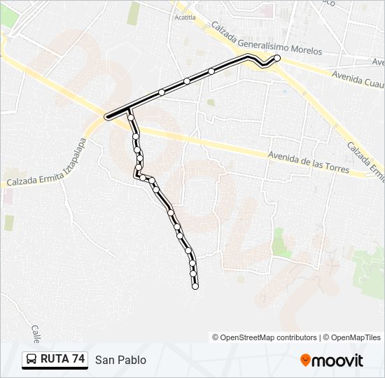RUTA 74 bus Line Map