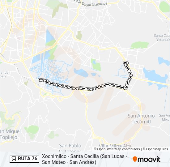Mapa de RUTA 76 de autobús