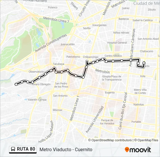 RUTA 80 Bus Line Map