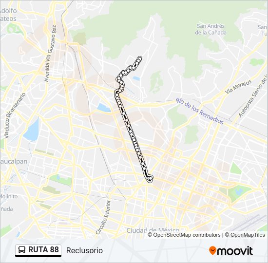 Mapa de RUTA 88 de autobús