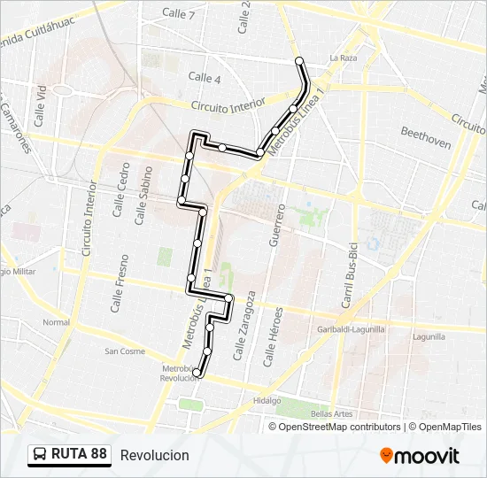 RUTA 88 Bus Line Map