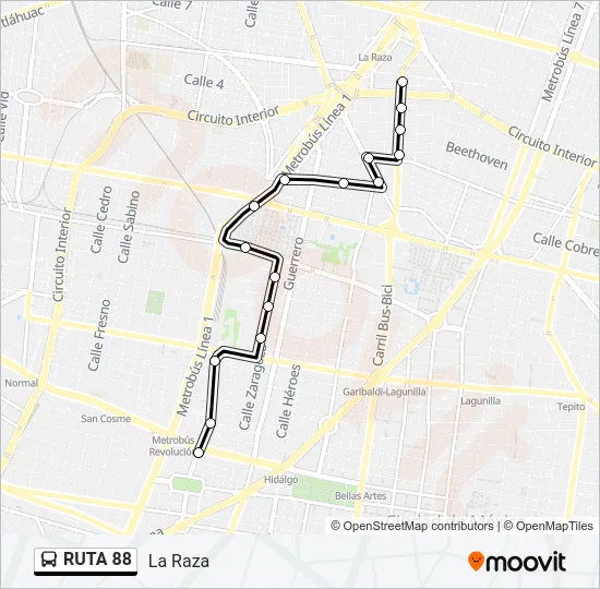 RUTA 88 Bus Line Map