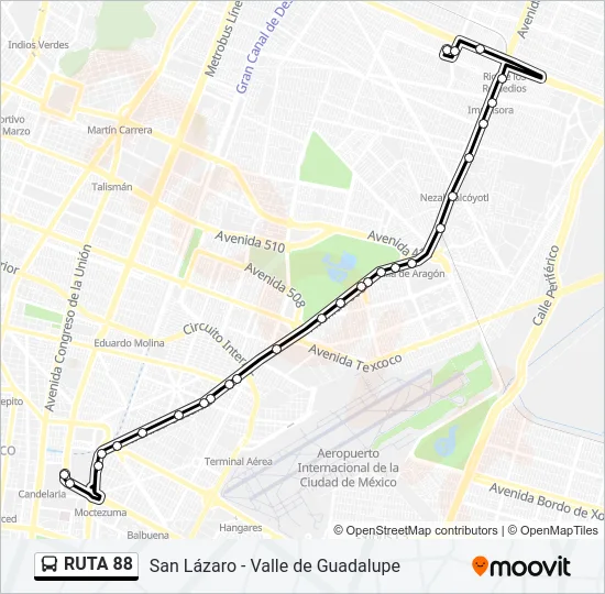 RUTA 88 Bus Line Map