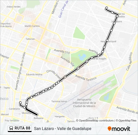 RUTA 88 Bus Line Map