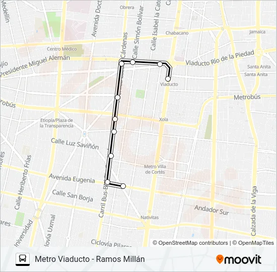 RUTA 101 Bus Line Map