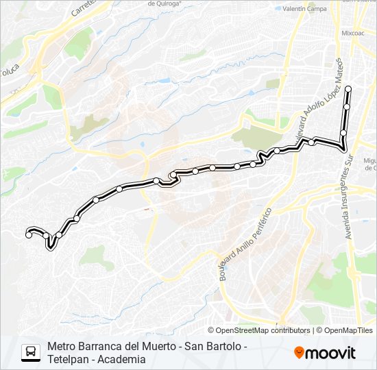 ruta 117 Route: Schedules, Stops & Maps - Metro Barranca del Muerto  (Updated)