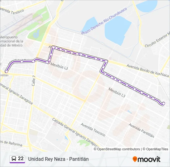 22 Bus Line Map