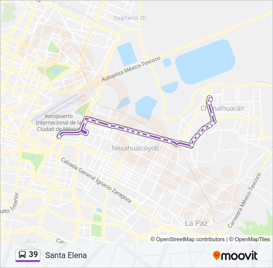 Mapa de 39 de autobús