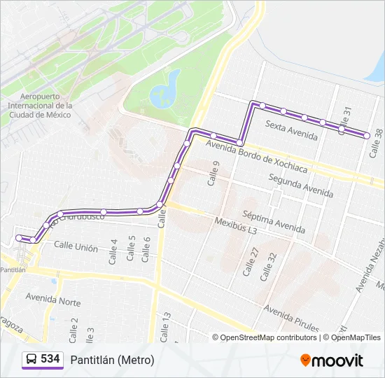 534 Bus Line Map