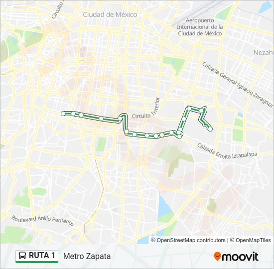 RUTA 1 Bus Line Map