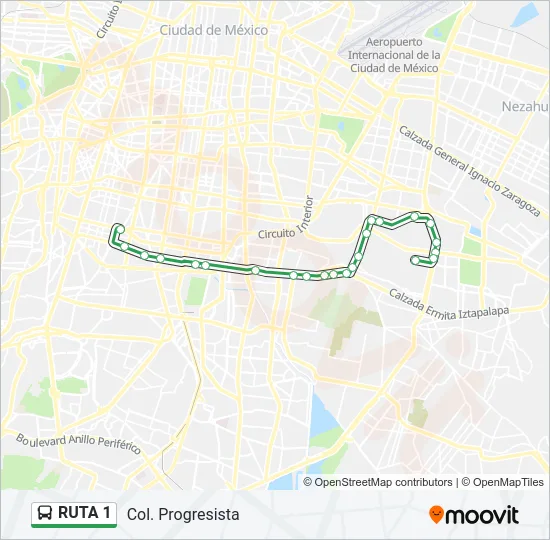 RUTA 1 Bus Line Map