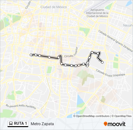 Ruta 1: horarios, paradas y mapas - Metro Zapata (Actualizado)