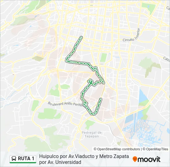 RUTA 1 Bus Line Map