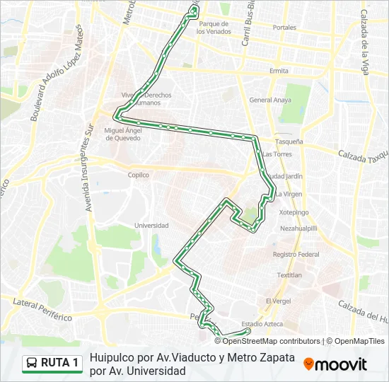 RUTA 1 Bus Line Map