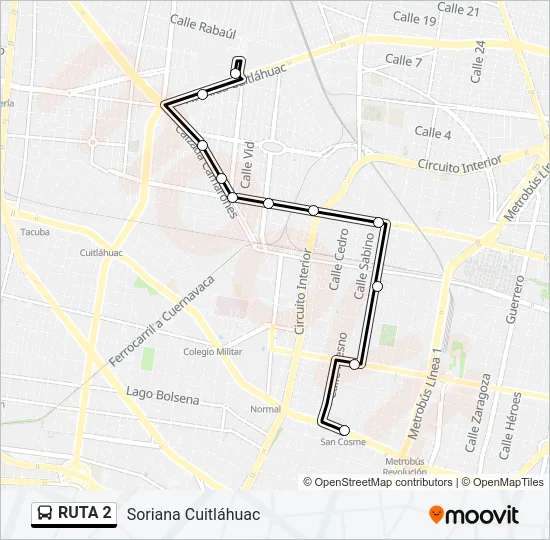 RUTA 2 Bus Line Map