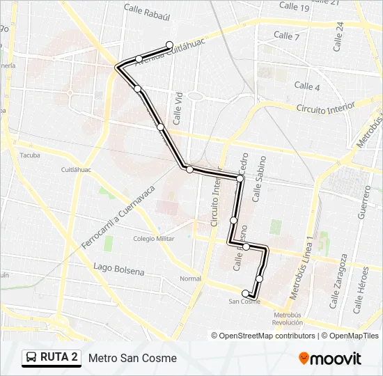 RUTA 2 Bus Line Map