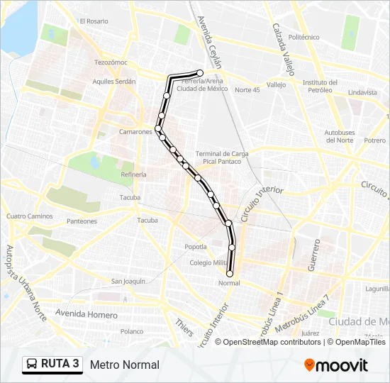 RUTA 3 Bus Line Map