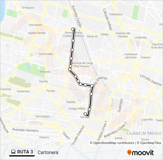 RUTA 3 Bus Line Map