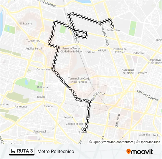 RUTA 3 Bus Line Map