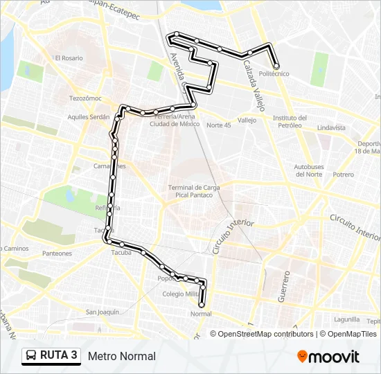 RUTA 3 Bus Line Map