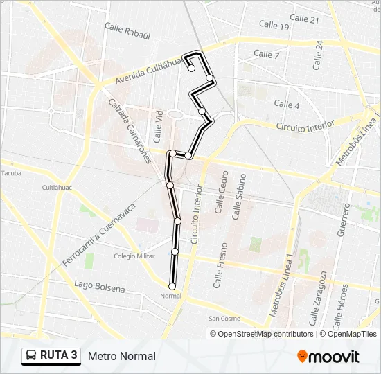 RUTA 3 Bus Line Map