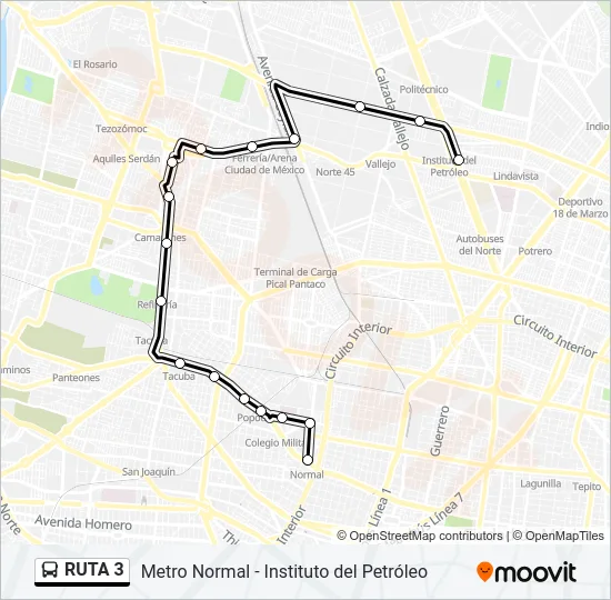 RUTA 3 Bus Line Map