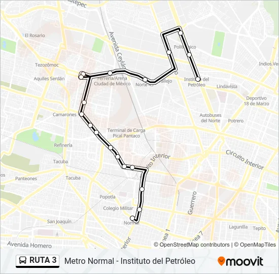 RUTA 3 Bus Line Map
