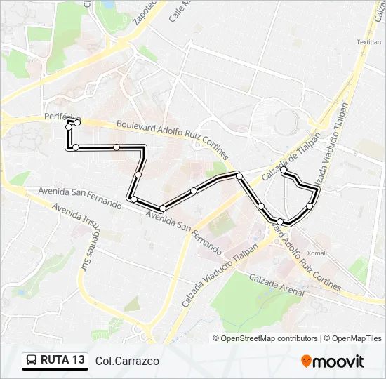 RUTA 13 Bus Line Map