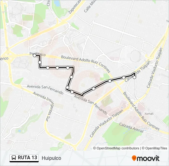 RUTA 13 Bus Line Map