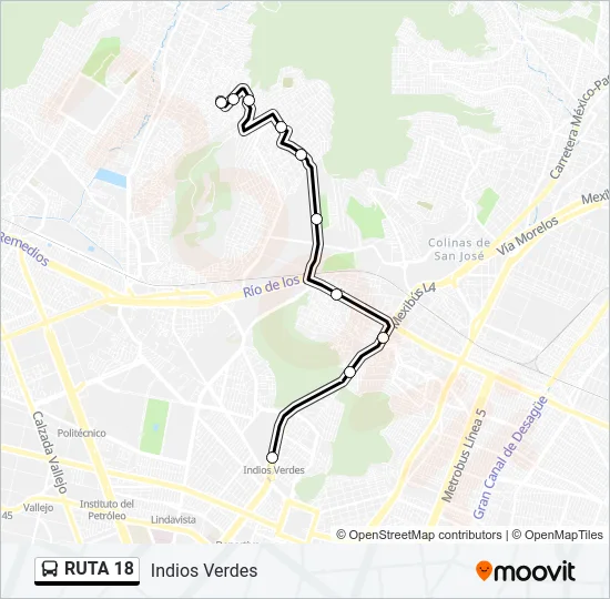 RUTA 18 Bus Line Map