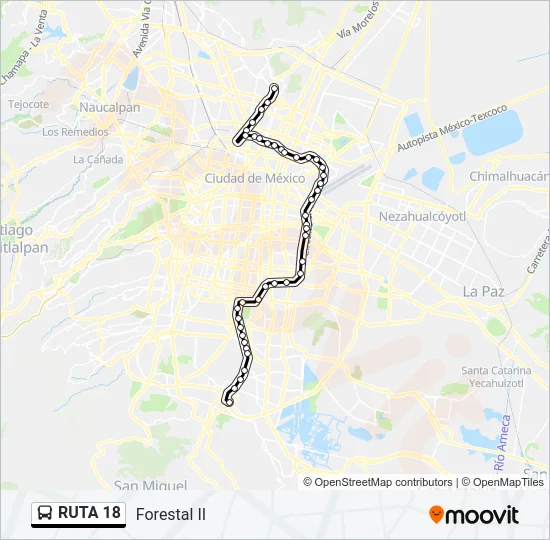 RUTA 18 Bus Line Map