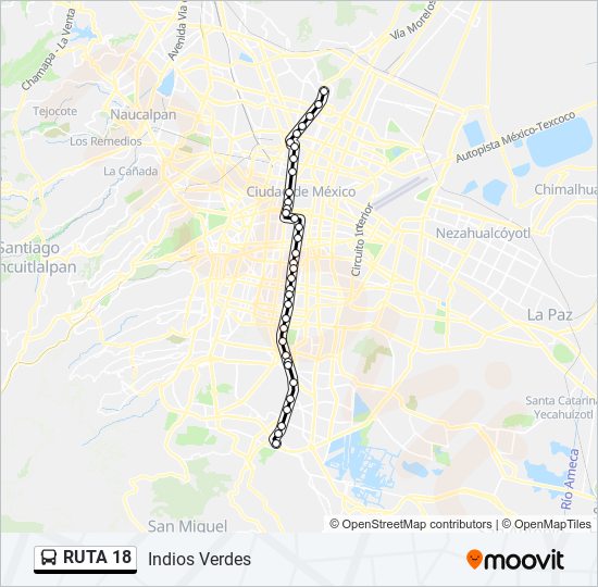 Ruta 18: Horarios, Paradas Y Mapas - Indios Verdes (Actualizado)