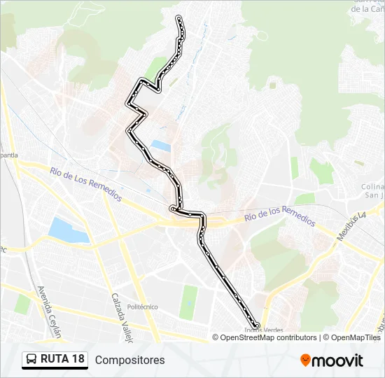 RUTA 18 Bus Line Map