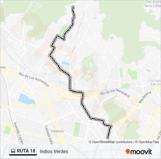 Mapa de RUTA 18 de autobús