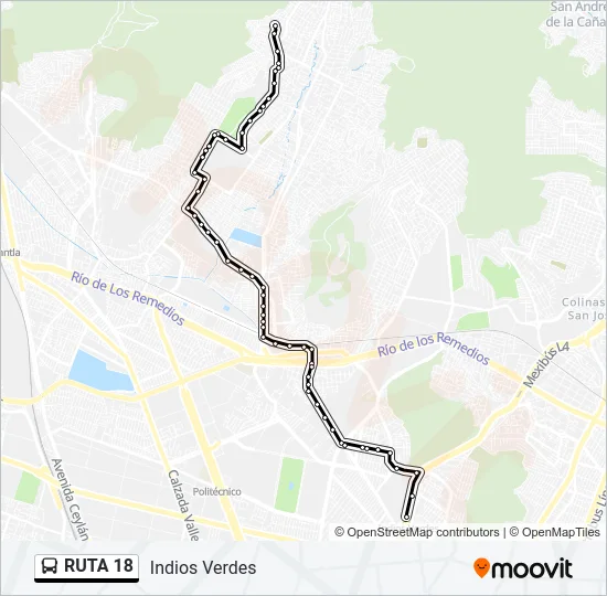 RUTA 18 Bus Line Map