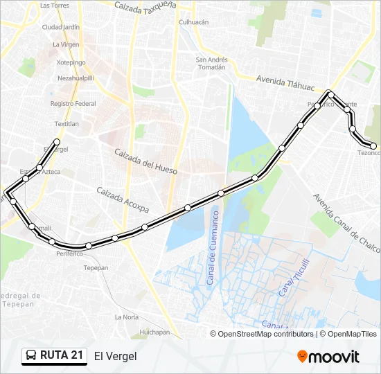 RUTA 21 Bus Line Map