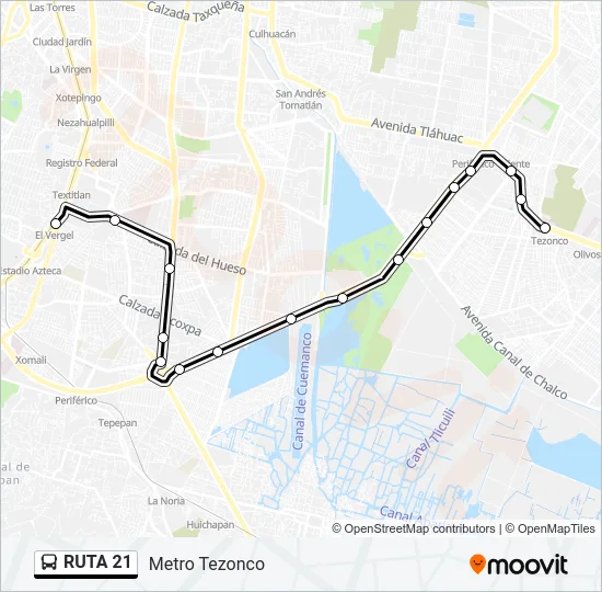 RUTA 21 Bus Line Map
