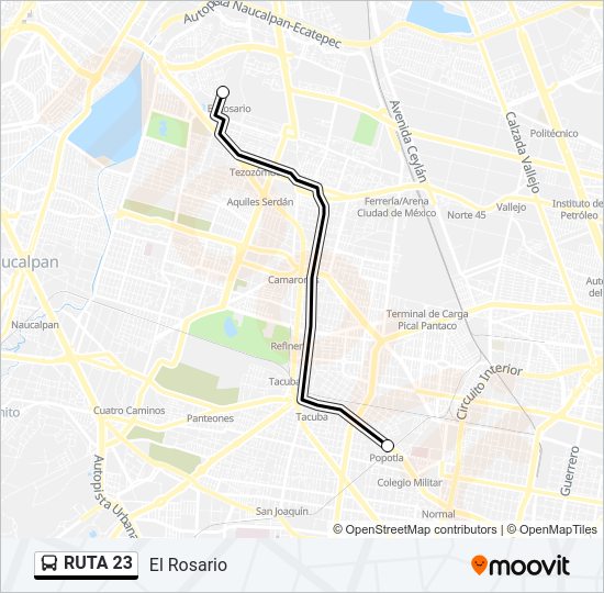 Mapa de RUTA 23 de autobús