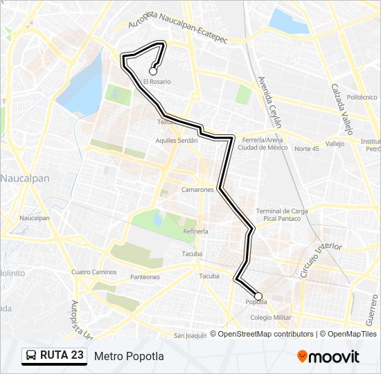 Mapa de RUTA 23 de autobús