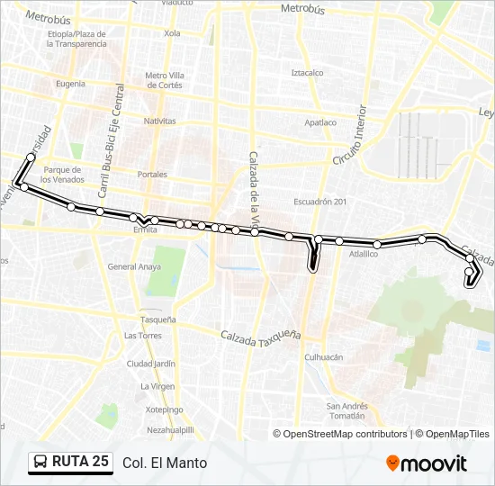 RUTA 25 Bus Line Map