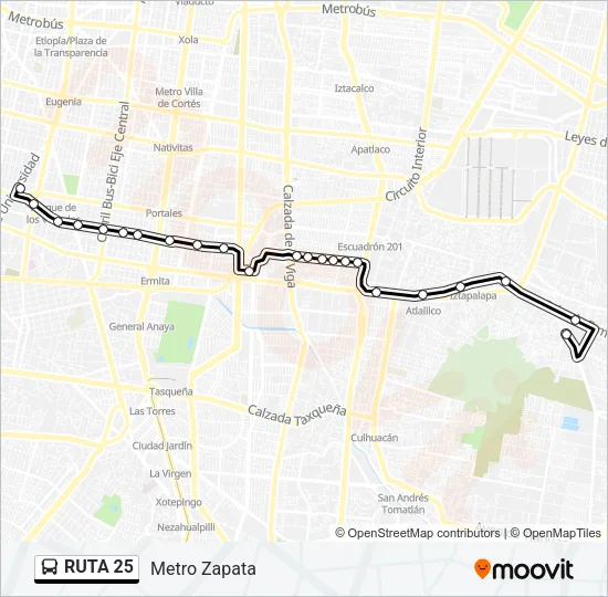 RUTA 25 Bus Line Map