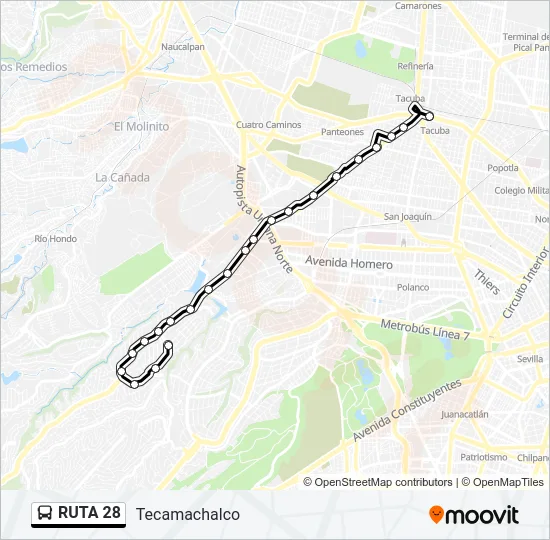 RUTA 28 Bus Line Map