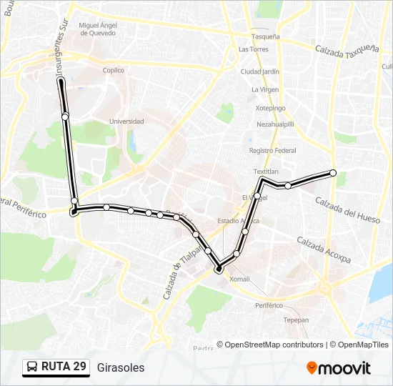 RUTA 29 Bus Line Map