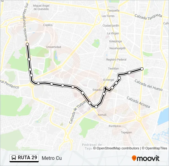RUTA 29 Bus Line Map