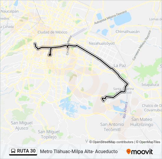 Mapa de RUTA 30 de autobús